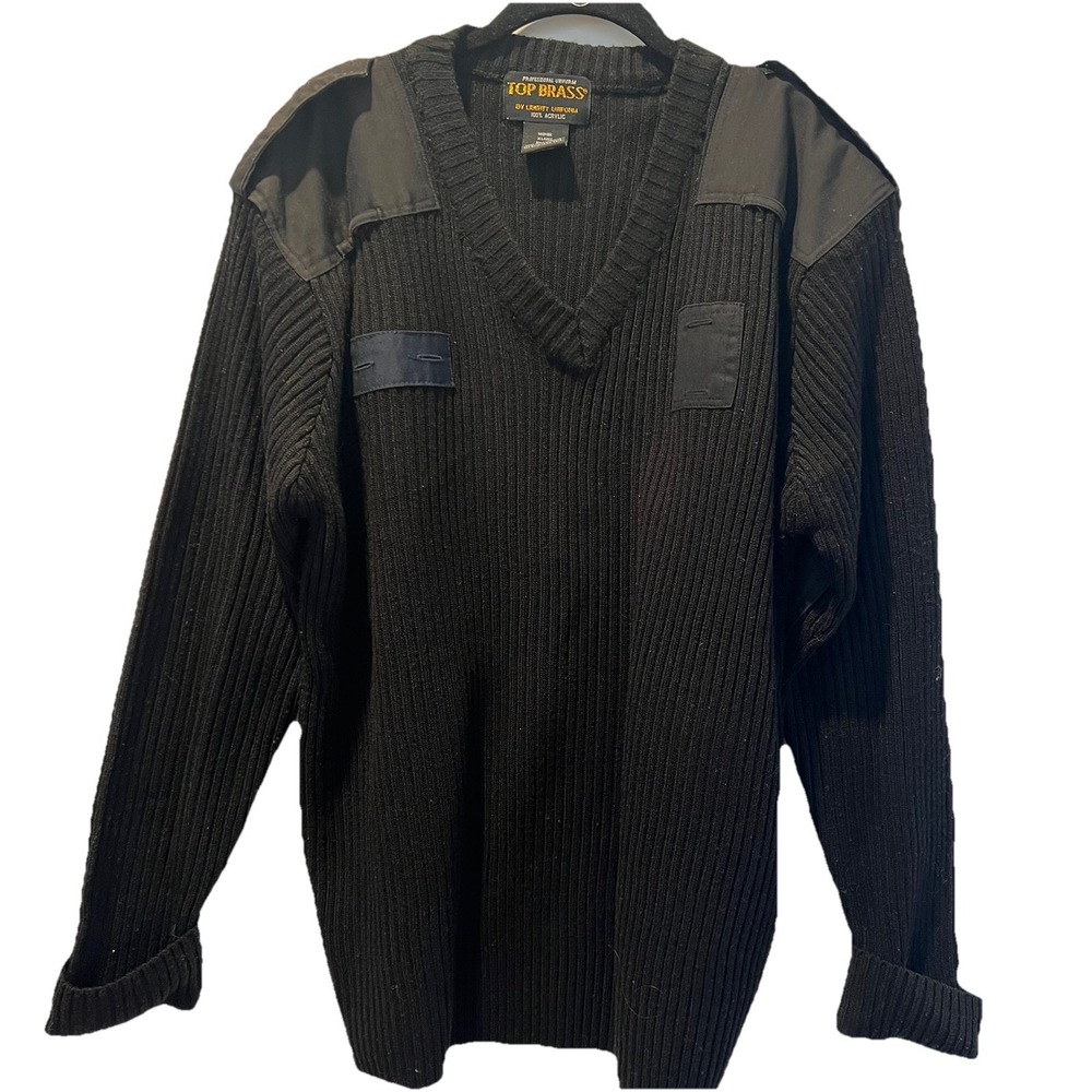 Top Brass By Liberty Uniform Men's Sweater Acrylic Size XLarge Black
